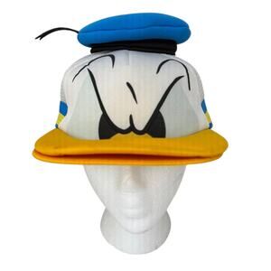 Disney Parks Donald Duck Mesh Foam Baseball 3D Adjustable Snap Back Hat - Adult
